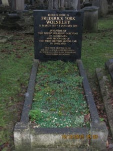 Frederick York Wolseley's grave, December 2015