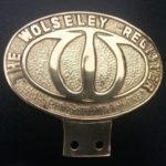 Wolseley Register Metal Car Badge - polished brass